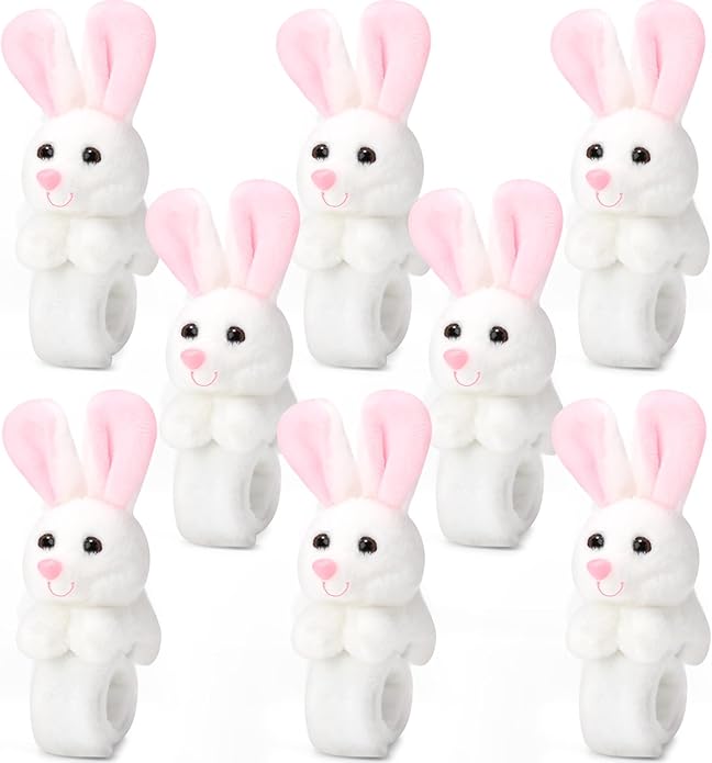 Lenwen 8 Pcs Stuffed Animal Slap Bracelets for Kids Plush Animals Slap Bracelets Bulk Cute Tiger Giraffe Turtle Koala Bracelets Wrist Animals for Girls Boys Valentine's Day Party