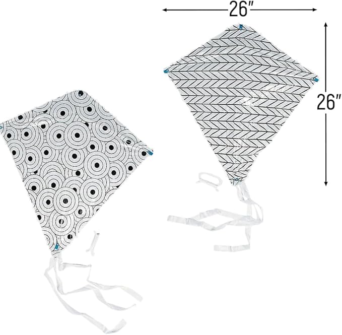 Fun Express Color Your Own Doodle Kite Set – Fun and Creative DIY Craft Kits for Kids – Ideal for Educational Activities Outdoor Fun and Group Projects – Perfect for Kids’ Creativity – 12 Pieces