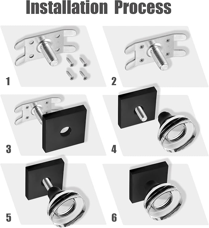 coolnews 4 Pack Crystal Glass Dummy Door Knobs, Non-Turning Dummy Door Knob, Oil Rubbed Bronze