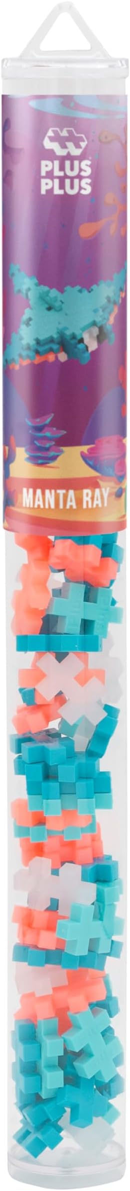 PLUS PLUS 3D Puzzle Building Block Set, 70 Mini Interlocking Pieces, Fun STEM Toys for Kids - Manta Ray Mini Maker Tube