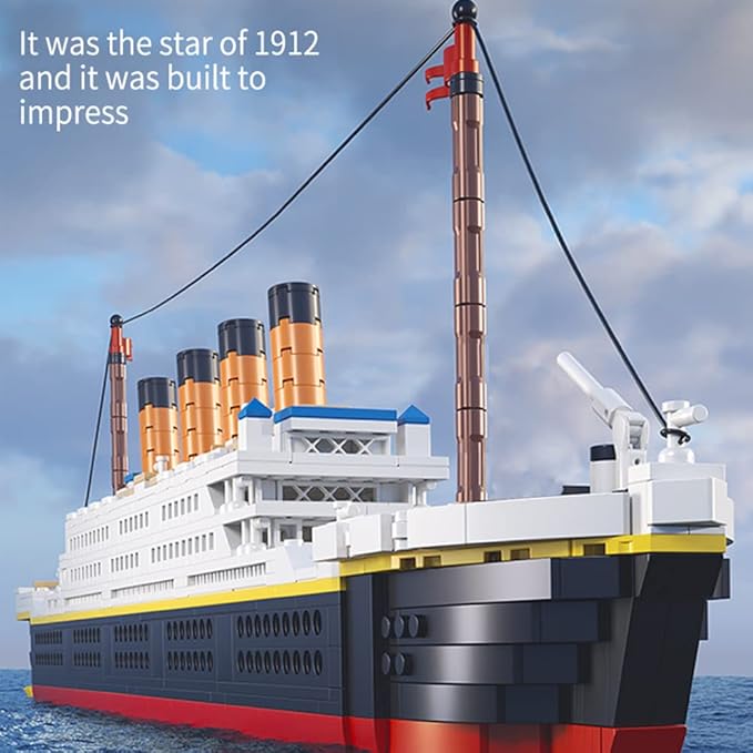 Micro Mini Blocks Titanic Building Block Set Titanic Cruise Ship Model Building Kit Boat Bricks for Adults DIY Educational Toys Gifts for Kids Age of 6-12 Years 1288 Pieces