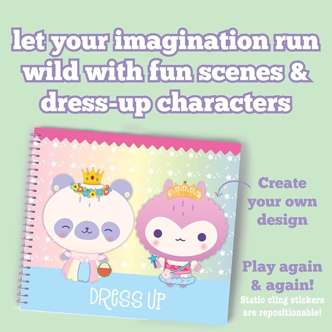 Craft-tastic Sticker It Up! – Reusable Sticker Book for Kids – 750+ Repositionable Stickers Create Designs on 8 Scene Pages for Hours of Mess-Free, Screen-Free Fun