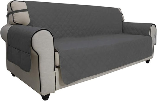 Easy-Going Sofa Slipcover Oversized Sofa Cover Waterproof Couch Cover Furniture Protector Cover Pets Covers Washable Non-Slip Fabric Pets Kids Children Dog Cat (Oversized Sofa, Dark Gray)