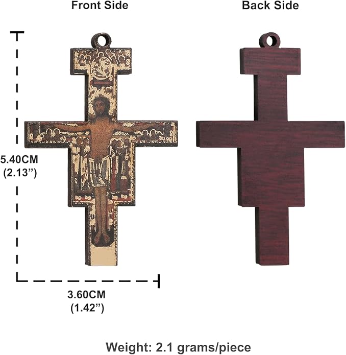 COTTVOTT Wooden Christian Jesus Cross/Orthodox Crucifix Charms Pendants for Rosary Necklace, DIY Jewelry Making Accessories Parts