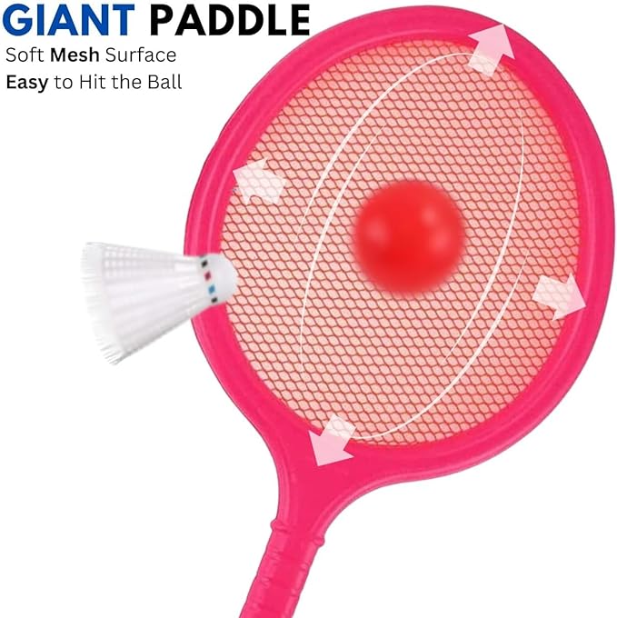 Badminton Racket Set for Kids, Toddlers with 2 Paddles, Ball and Birdie - Junior Kindergarten Student Outdoor Sports Tennis Racquet Play Game Beach Toys