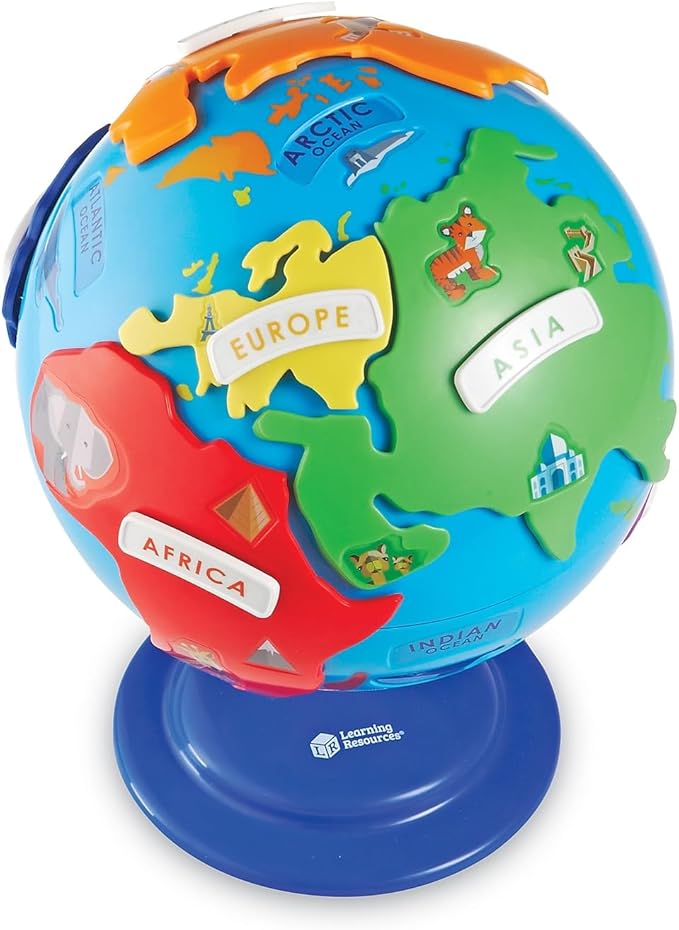 Learning Resources Puzzle Globe - 14 Pieces, Ages 3+ Preschool Learning Toys for Boys and Girls, Earth Globe for Kids