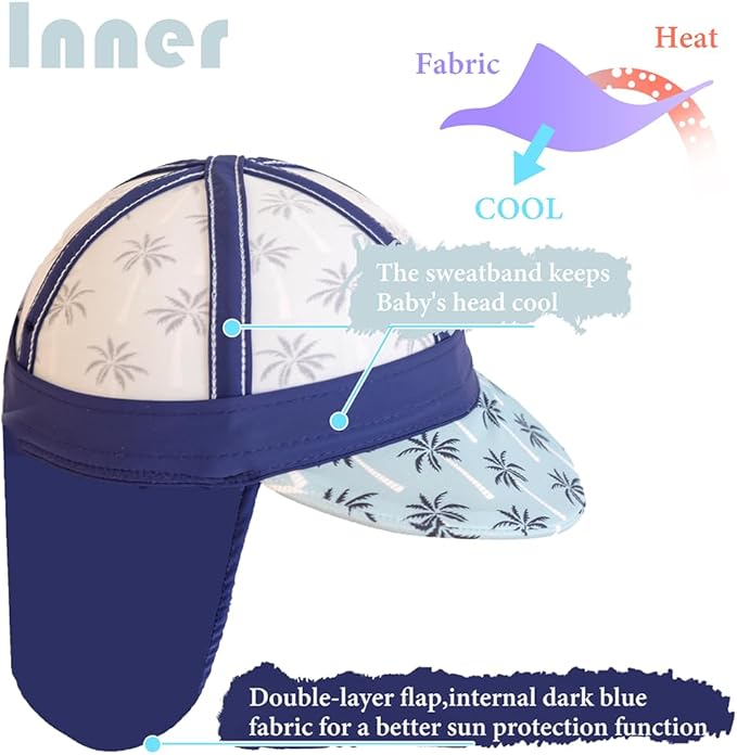 Gifts Treat Kids Legionnaires Hat, UPF 50+ Sun Protection Swim Cap Flap Hat for Kids, Quick Drying Sun Hat for Beach Seaside