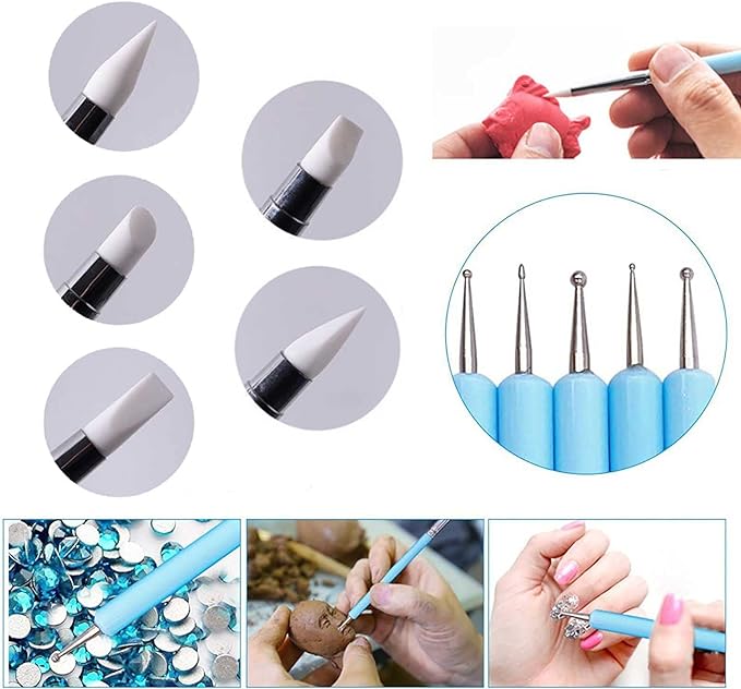 Langqun 41pcs Plastic Polymer Clay Art Tools Set for Kids Adults,Knives Pottery Tools,Ceramic Supplies for Engraving, Embossing, Shaping,Sculpting,Modeling