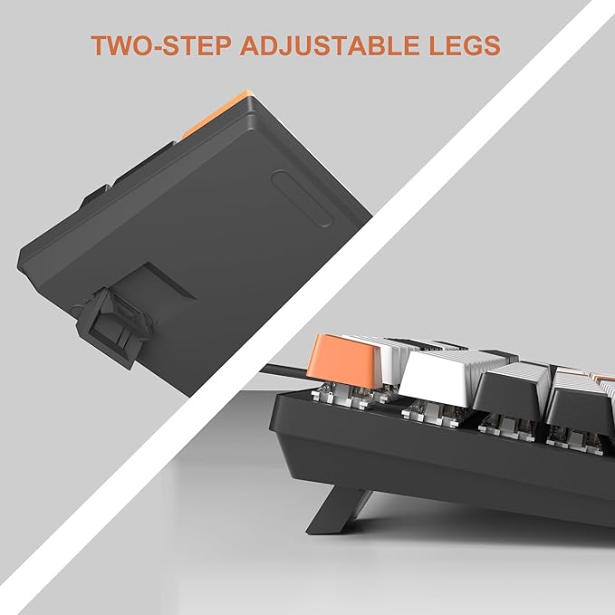 MageGee Mechanical Gaming Keyboard, 104 Keys White Backlit Keyboards with Yellow Switches, USB Wired Mechanical Computer Keyboard for Laptop, Desktop, PC Gamers (Black & White)