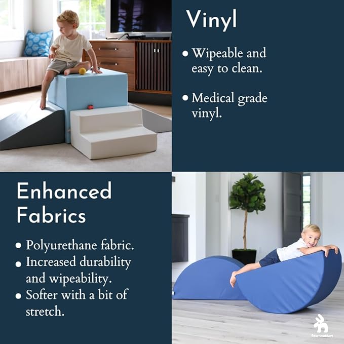 Foamnasium Mega Wedge Set, Indoor Foam Playset, 2 Piece Soft Toddler and Active Kids Play Foam Climber for Crawling, Climbing, Sliding and Jumping, Made in The US, Enhanced Crimson