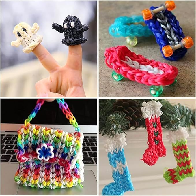 3000PCS Loom Rubber Bands Kit with 75 Clips,5 Hooks, Premium Bracelet Making Kit for Kids Weaving DIY Crafting Gift(White)