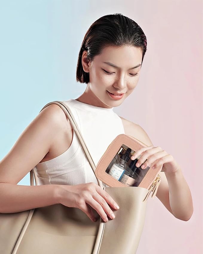 FFpaw Travel Clear Makeup Bag Set, TSA Approved Cosmetic Bag Case with Zipper Portable Makeup Pouch Toiletry Bag Women Traveling Cosmetic Organizer Storage Bag Car Organizer Car Essentials for Women