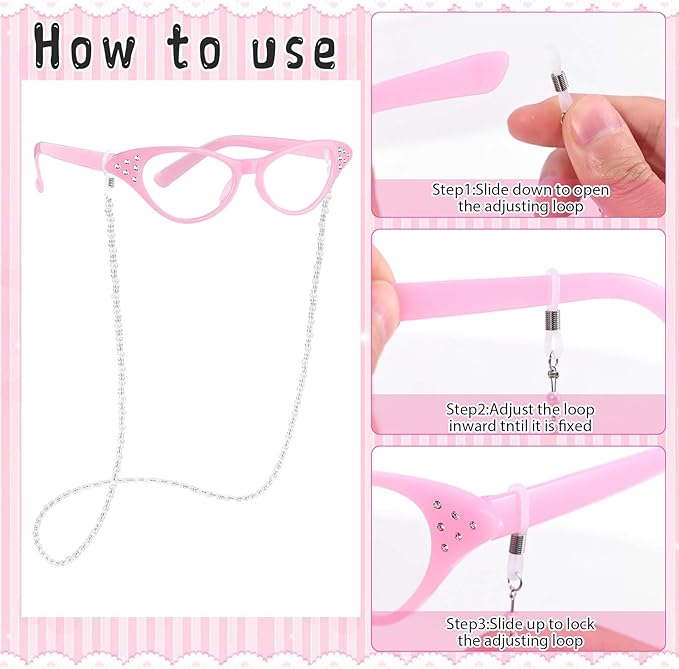 9 PCS 100 Days of School Old Lady Wig Set Include Wig Glasses Necklace Bracelet Glasses Chain Bag Cane and Stickers