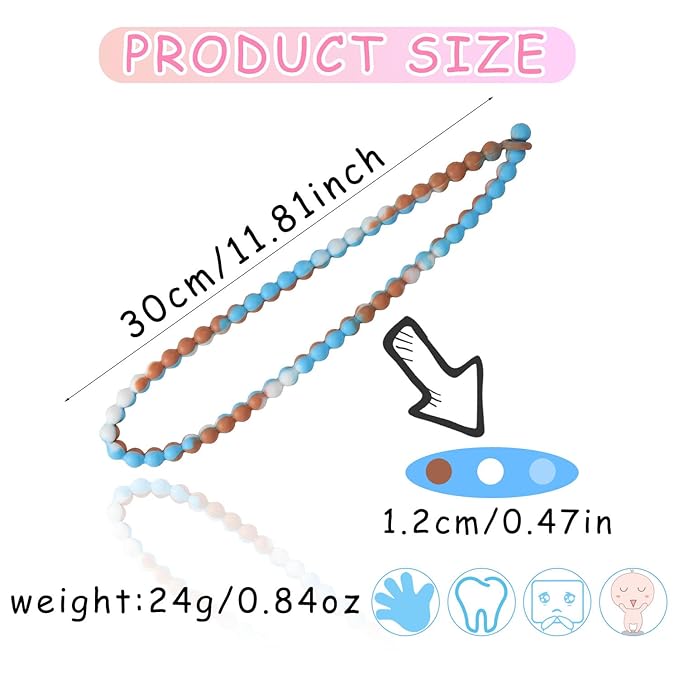 Teething Necklace for Baby,Chewing Necklace for Kids Sensory,Sensory Chew Necklaces for People with Autism, ADHD, and Fidgeting,Chew Necklaces for Sensory Kids,Teething Necklace for Mom