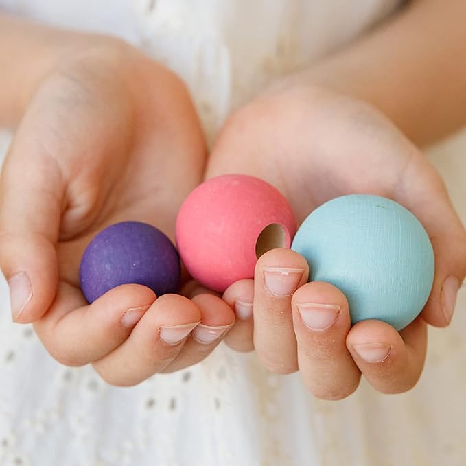 Ulanik Balls on Board Toddler Montessori Toys for 3 Year Old + Kids Wooden Peg Sorter Game for Learning Color Sorting and Counting Preschool Education — 36 pcs