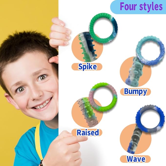 30PCS Sensory Fidget Toys for Kids Adults-Stretchy Fidget Bracelet&exture,Calming Autism Sensory Toys for Needs Autistic Children,Calm Down Toy for Toddler Girls Boys