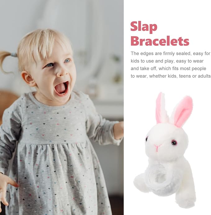 Kisangel 1pc Plush Huggable Stuffed Animals Jungle Themed Slap Bracelet Wrist Hugger Plush for Jungle Party Favors(As Shown 4)