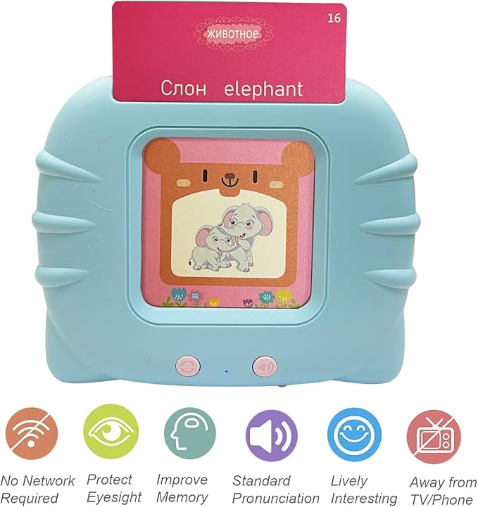 Russian English Taking Flash Cards 112 PCS, Teach & Learn Basic Russian Alphabet Words for Children, Bilingual Early Learning & Easy Teaching Russian Books for Kids