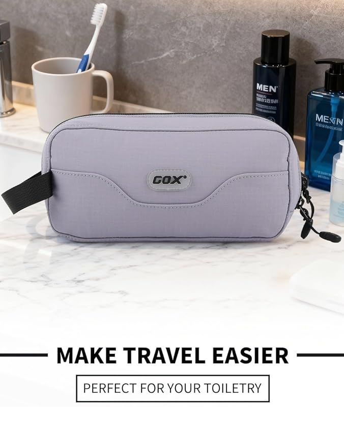 GOX Small Travel Toiletry Bag, Dopp Kit Case For Men, Multifunction Cosmetics Organizer Pouch (Lavender Purple)