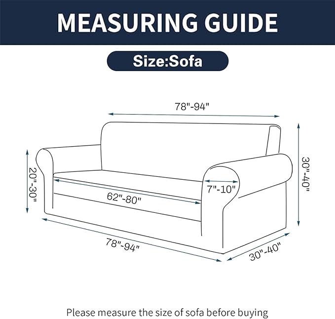 2025 New Stretch Sofa Slipcovers Couch Cover for 3 Cushion Furniture Protector Sofa Covers with Elastic Bottom Jacquard Fabric Small Checks for Pets, Kids -Sofa, Wine