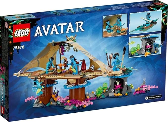 Lego Avatar: The Way of Water Metkayina Reef Home 75578, Building Toy Set with Village, Canoe, Pandora Scenes, Neytiri and Tonowari Minifigures, Movie Set