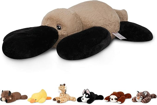 Niuniu Daddy 20" | 3.3 Pound Weighted Platypus Stuffed Animals for Adults Kids, Weighted Stuffed Platypus Plush for Toddler, Cute Fluffy Soft Plush Toy Body Pillow for Presents Christmas Birthday