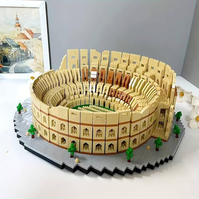 Italy Rome Colosseum Building Blocks Set (5594Pcs) Famous World Architecture Amphitheatre Educational Toys Micro Bricks for Kids Adults