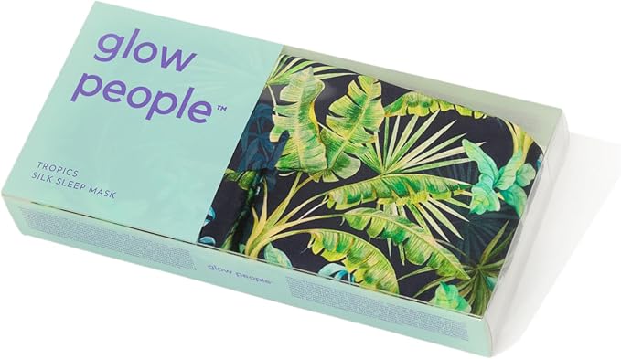 Glow People Silk Sleep Mask – 100% Mulberry Silk Eye Mask for Sleeping, Total Blackout, Cloud-Soft and Adjustable for Beauty Sleep and Travel - Tropics