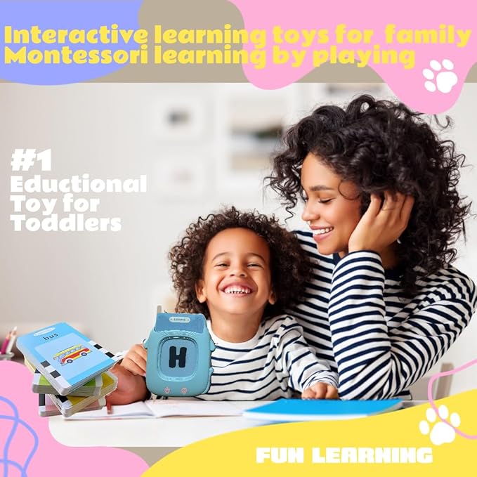 Durable PVC Talking Flash Cards for Toddlers with a Ring to Carry Flashcards Learning Toys with 274 Audible Sight Words Montessori Toys Sensory Toys for Kids with Autism, Speech Therapy See and Say