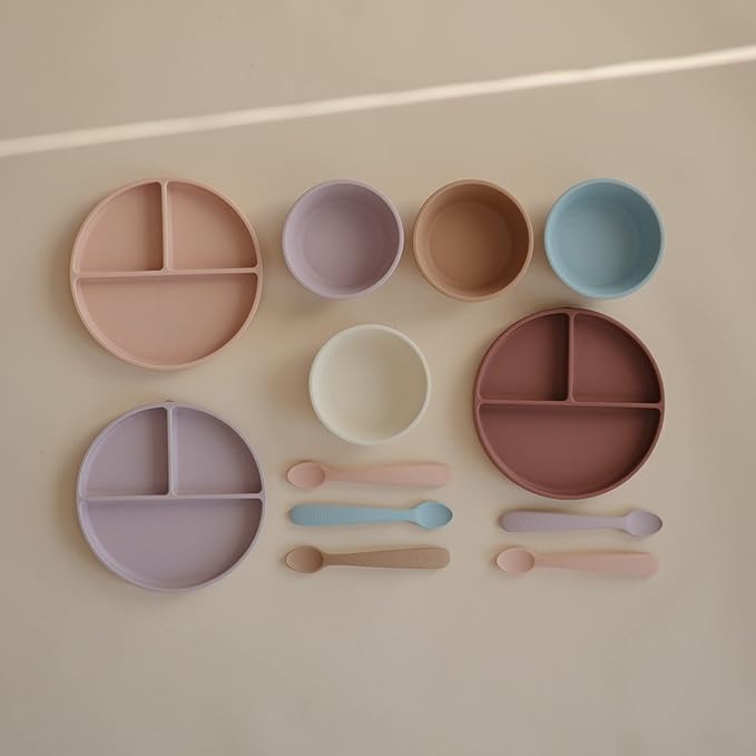 mushie Silicone Suction Bowl | BPA-Free Non-Slip Design (Powder Blue)