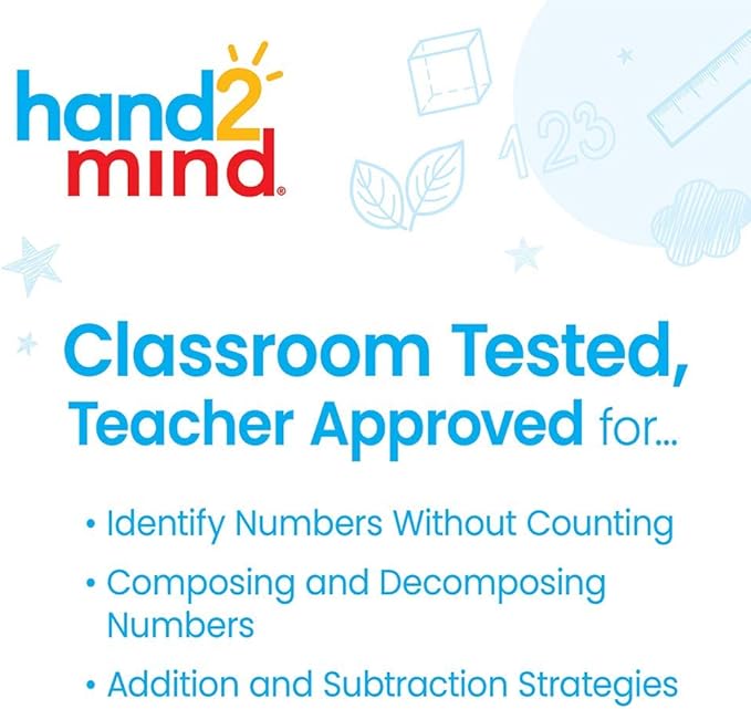 hand2mind 20 Bead Wooden Sensory Rekenrek, Abacus for Kids Math, Math Manipulatives Kindergarten, Counting Rack for Kids, Counters for Kids Math, Educational Toys for Elementary Kids (Set of 1)