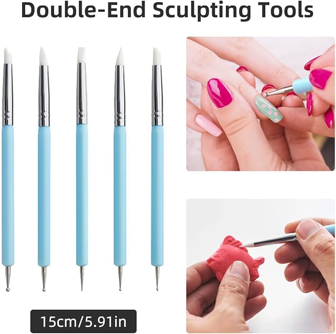 AULEEP Clay Sculpting Tools Kit, 31PCS Air Dry Clay Tool, Polymer Clay Tools, Clay Pottery Carving Tool Set for Miniatures, Figures, Classroom, Pottery Craft, Dotting, Molding, Modeling, Shaping