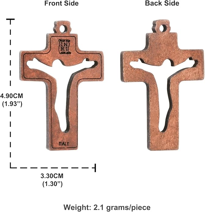 COTTVOTT Wooden Christian Jesus Cross/Orthodox Crucifix Charms Pendants for Rosary Necklace, DIY Jewelry Making Accessories Parts