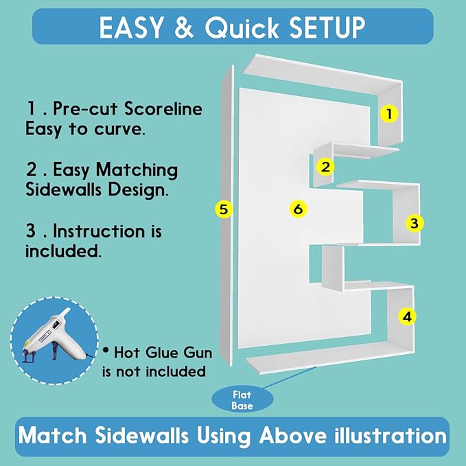 2FT Letter E Mosaic Balloon Frame Letter DIY Fillable Letters Kit for Birthday Party Wedding Backdrop Decor