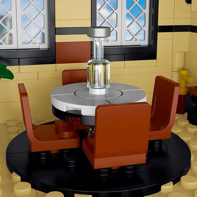 City Cafe Building Blocks Set with LED,1413pcs Mini Bricks for Adults and Teen 14+ (Not Compatible with Lego)