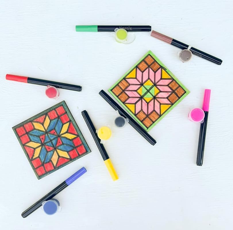 Floral Unfinished Barn Quilt Square Wooden Sign Craft Kits for Painting, Country Decor Canvas Quilts Blocks Paint DIY Kit (12 inches, Diamond Flower) AVTRBoutique