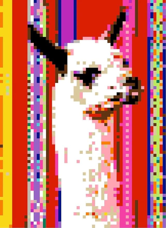 Llama Mosaic Sticker Art Kit for Kids and Adults, Large Sticker by Number/Letter Poster 36" x 40" with 3,996 Stickers, Paint by Stickers Puzzle for School, Classroom, Home
