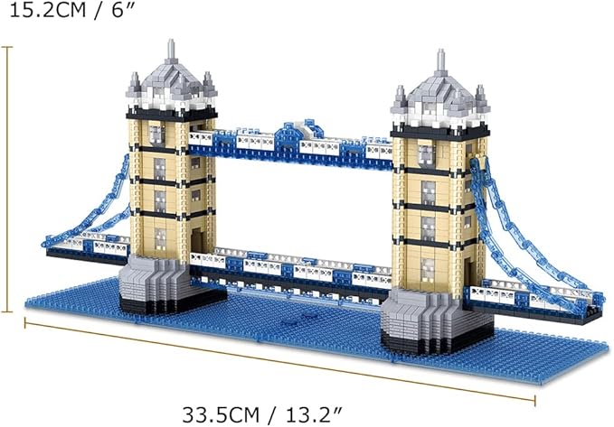 London Tower Bridge Building Blocks Set (1936Pcs) Famous World Architecture Educational Toys Micro Bricks for Kids Adults