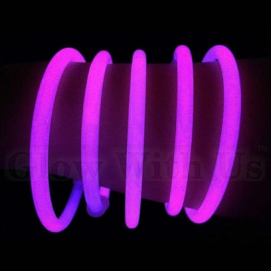 Glow Sticks Bulk Wholesale Bracelets, 2500 8” Pink Glow Stick Glow Bracelets, Bright Color, Glow 8-12 Hrs, Glow Party Favors Supplies, Sturdy Packaging, GlowWithUs Brand