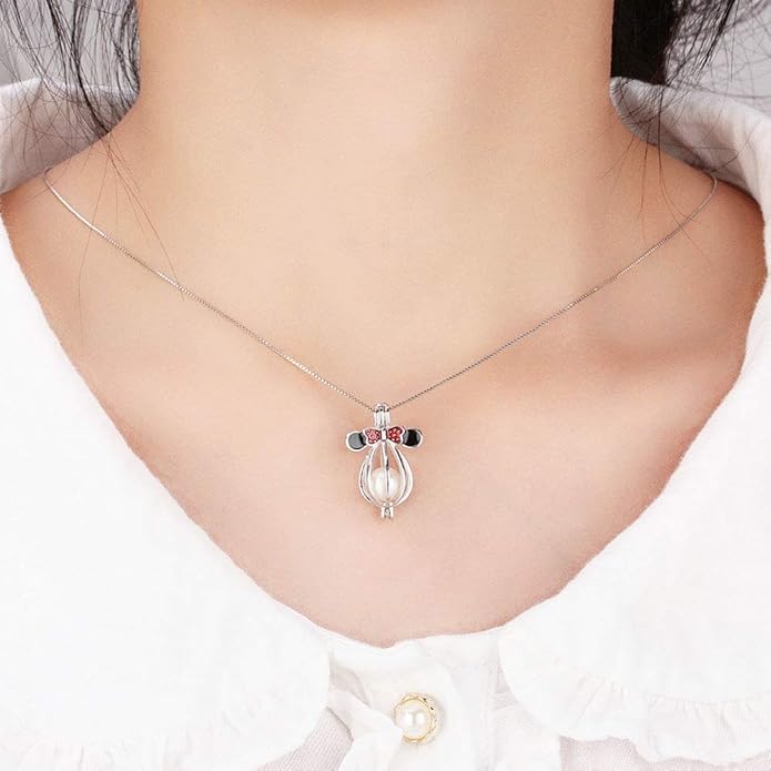 925 Sterling Silver Mini Mouse Cage Pendants Crafting Charm for DIY Necklace Bracelet Jewelry Making