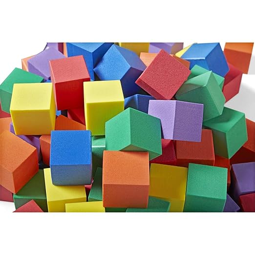 hand2mind Foam Blocks, Counting Cubes for Kids Math, 1 Inch Blocks for Preschool Crafts, Early Math Manipulatives for Preschool, Classroom Supplies for Teachers Elementary (Pack of 100)