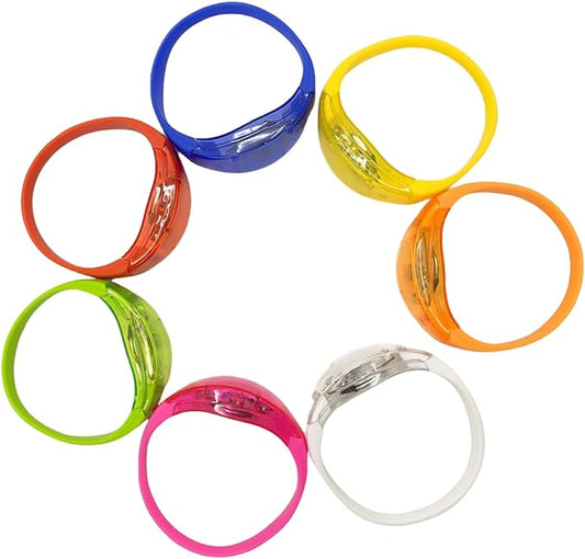 Glow in the Dark Bracelets - Music & Sound Activated Glow Bracelets for Kids & Adults with Flashing LED Strobe, Perfect Party Favors for Birthdays, Concerts, and Glow in the Dark Themed Parties35pcs