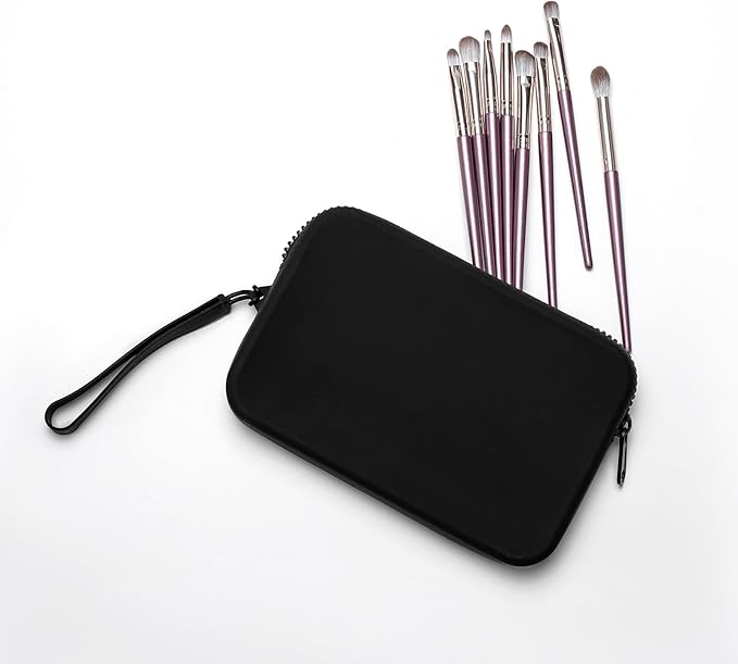 WHHJM Large Silicone Multifunctional Essential Bag Portable Travel Makeup Bag for Women Men Cards Cash Bag Zipper Pouch (Black)