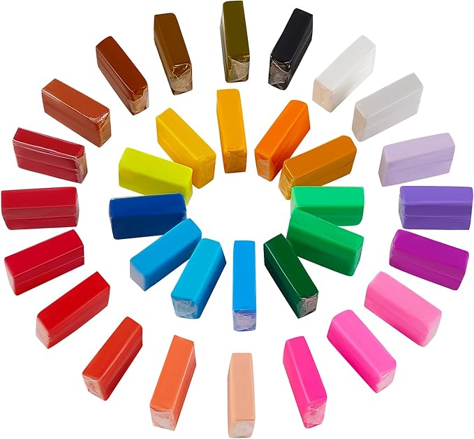 CiaraQ Small Modeling Clay Set, 32 Colors Safe & Non-Toxic Oven Bake Polymer Clay Starter Kit for Kids/Beginners