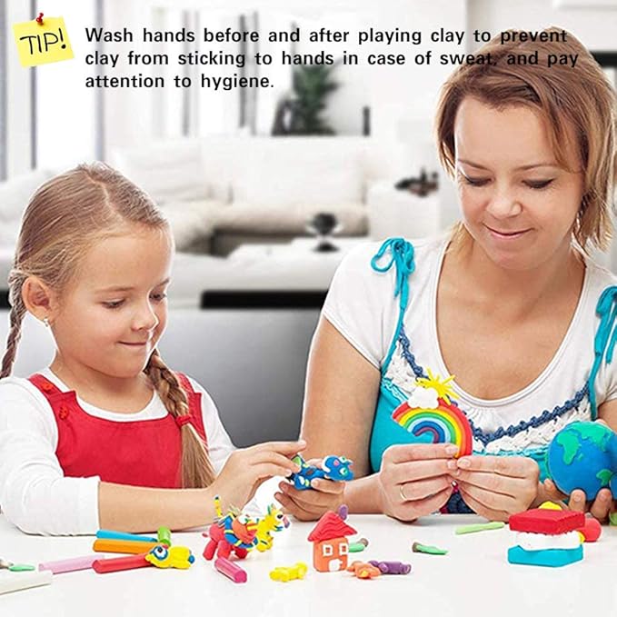 60 Colors Polymer Clay Set, 1oz/Block Oven Bake with 19 Sculpting Clay Tools and 14 Kinds of Different Accessories, Non-Stick, Non-Toxic, Ideal DIY Gift for Kids