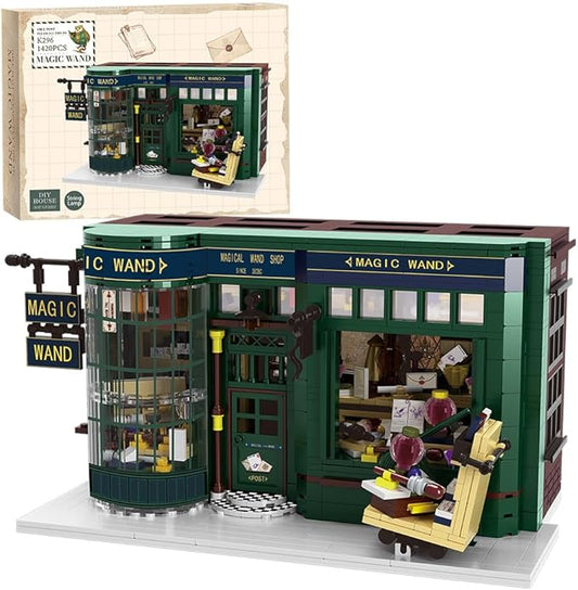 Post Shop Building Block Set,Handmade Mini Modern Model House for Lover Friend Gift Building Block Model for Kids Adults Boys Girls Age 8+，1420pcs