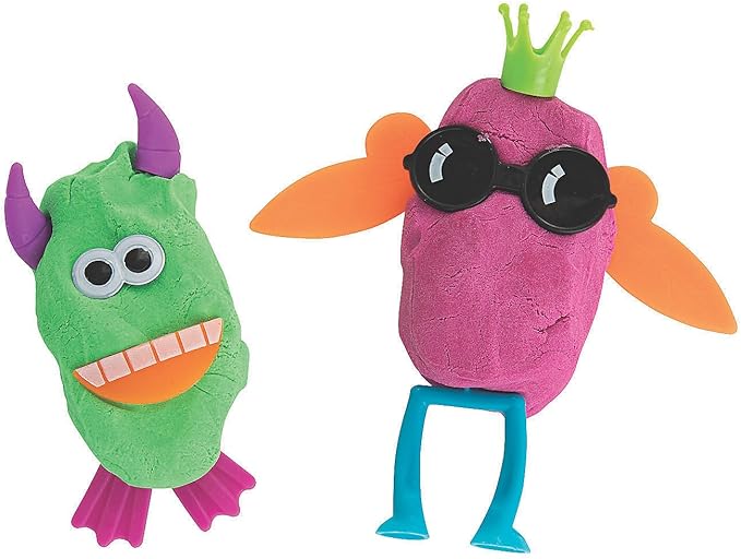 Fun Express Build Your Own Sticky Sand Characters - Craft Toys for Kids - 12 Pieces