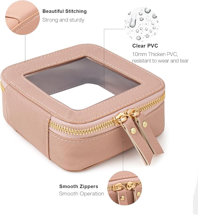 FFpaw Travel Clear Makeup Bag Set, TSA Approved Cosmetic Bag Case with Zipper Portable Makeup Pouch Toiletry Bag Women Traveling Cosmetic Organizer Storage Bag Car Organizer Car Essentials for Women
