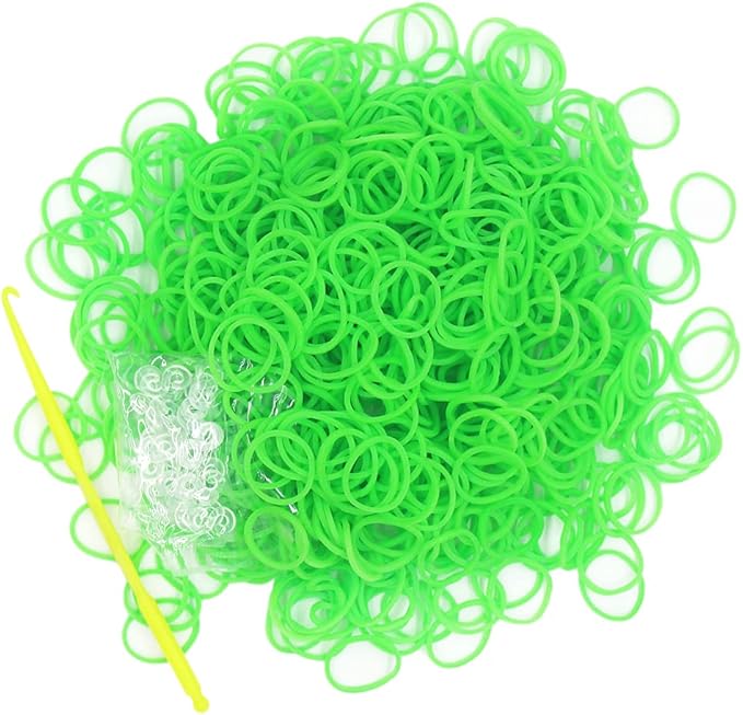 3000PCS Loom Rubber Bands Kit with 75 Clips,5 Hooks, Premium Bracelet Making Kit for Kids Weaving DIY Crafting Gift(Green)