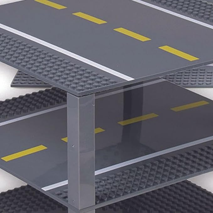 Strictly Briks Compatible with Lego Building Blocks Road Plates 10" x 10", 8 Pack Kids Brick Baseplates for City Road, Street, Race Track, Towns, Classic Size (4 Straight & 4 Curved)